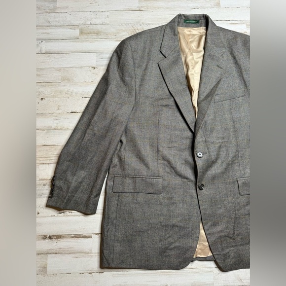 Lauren Ralph Lauren Blazer Jacket Men's 44R Gray Glen Check Wool Cashmere Blend - Picture 3 of 12